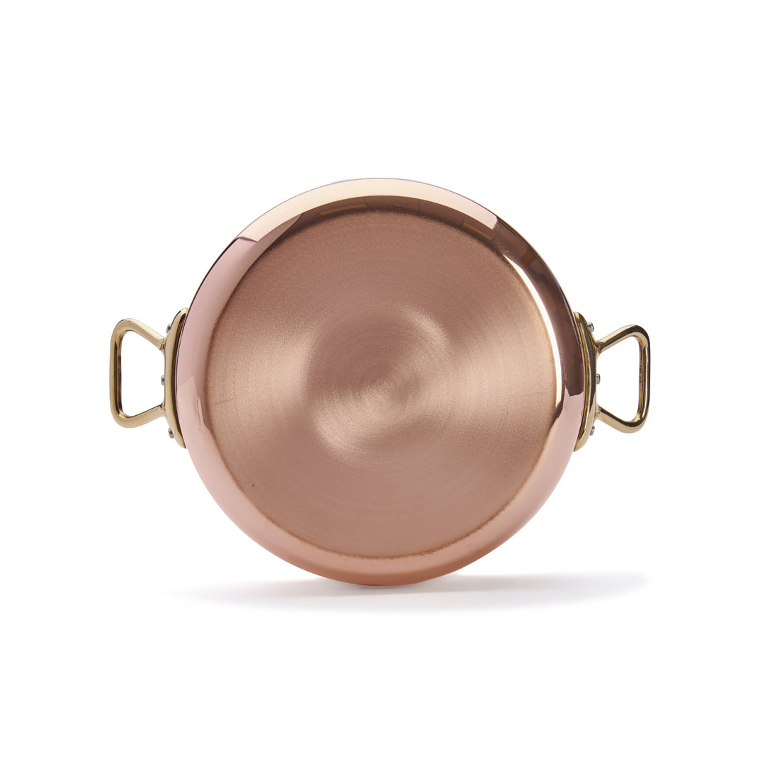 INOCUIVRE SERVICE Copper Round Sauté Pan with Brass Handles