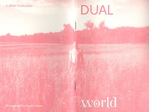 DUAL.world pink and white zine cover