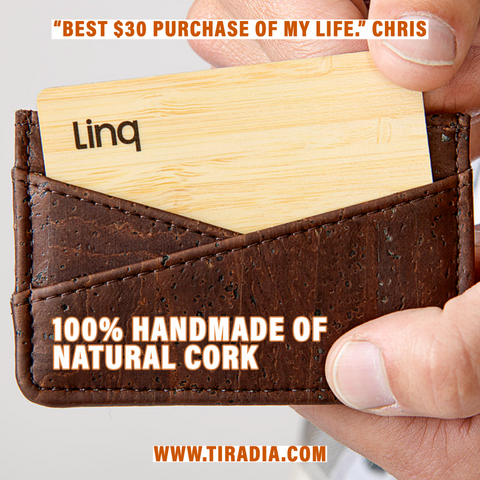 Cork cardholder handmade in Portugal with ethically, sustainably sourced natural cork
