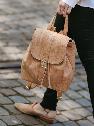 Cork backpack that looks natural but also stylish