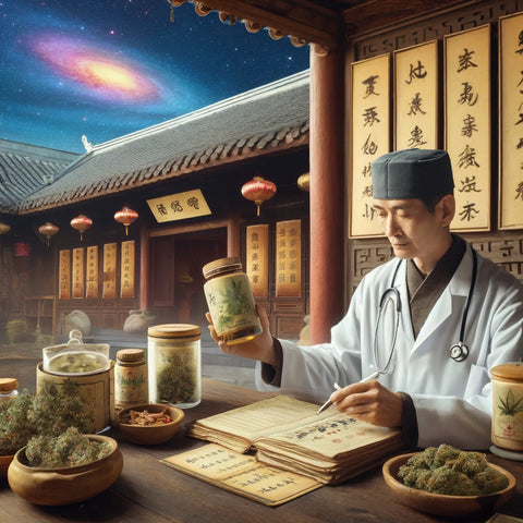 Praticien de la médecine traditionnelle chinoise prescrivant du cannabis