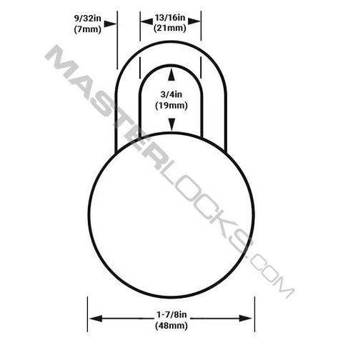 Master Lock 1525COLOR Combination Padlock 1-7/8in (48mm) wide 3/4in tall  shackle