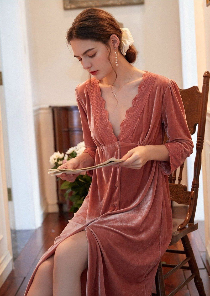 Rose Velvet Nightgown – Diosa Divina