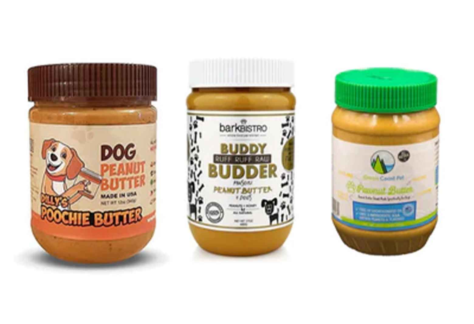 Lineup Of Different Brands Of Dog Peanut Butter