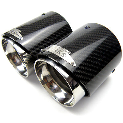 Silver Gloss JCW Mini Carbon Fiber Exhaust Pipe   -B078