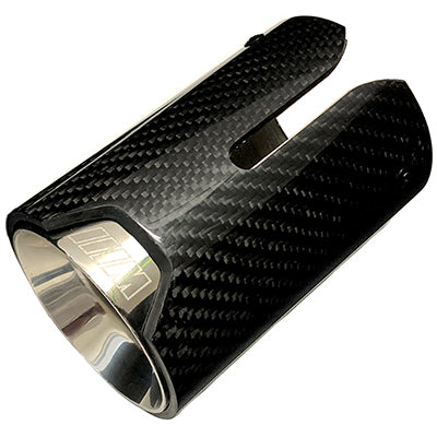 Universal Glossy Carbon FIber Clip on Exhaust Muffler  Pipe for BMW E90 E92 Polo Jetta MK6  -B070