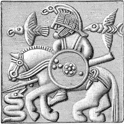 Odin carving from Vendel plate