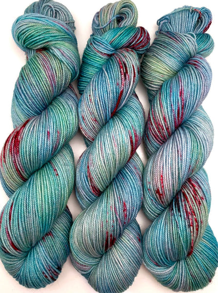 Hand Dyed Yarn If a Teal Falls in the Forest Blue Navy Teal