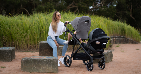 Cybex Gazelle double pram with a seat and Cloud Q capsule
