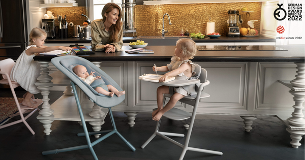 Cybex Lemo chair shown in different stages of use