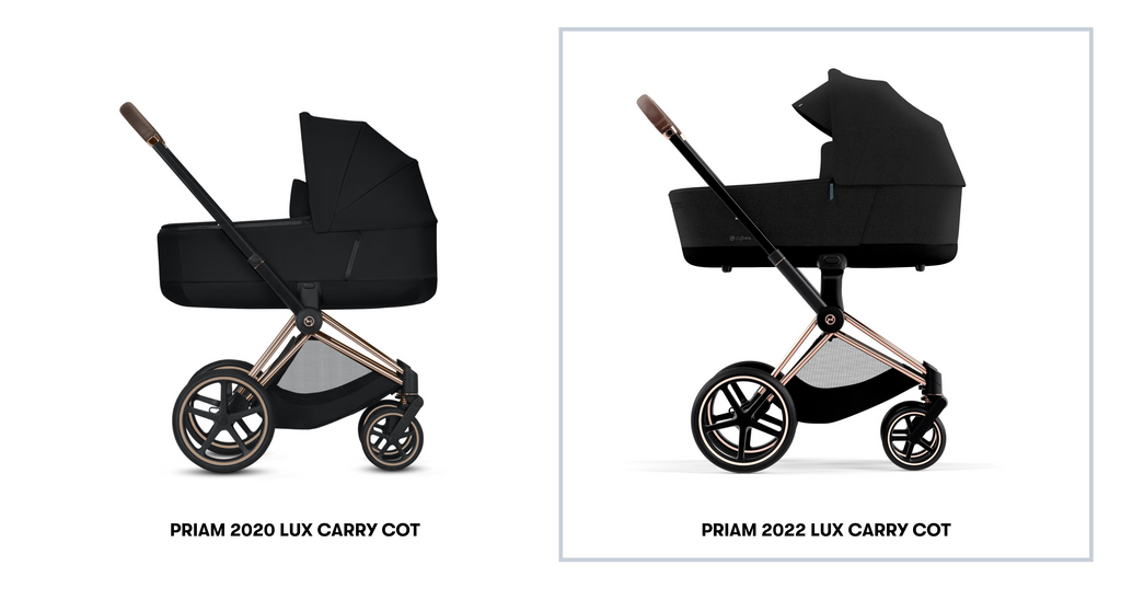 Side by side visual comparison of two pram models
