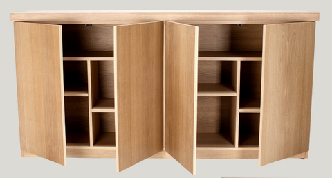 White oak console and cabinet