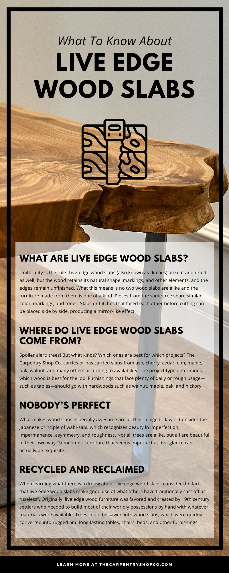 Lo que debe saber sobre las losas de madera Live Edge