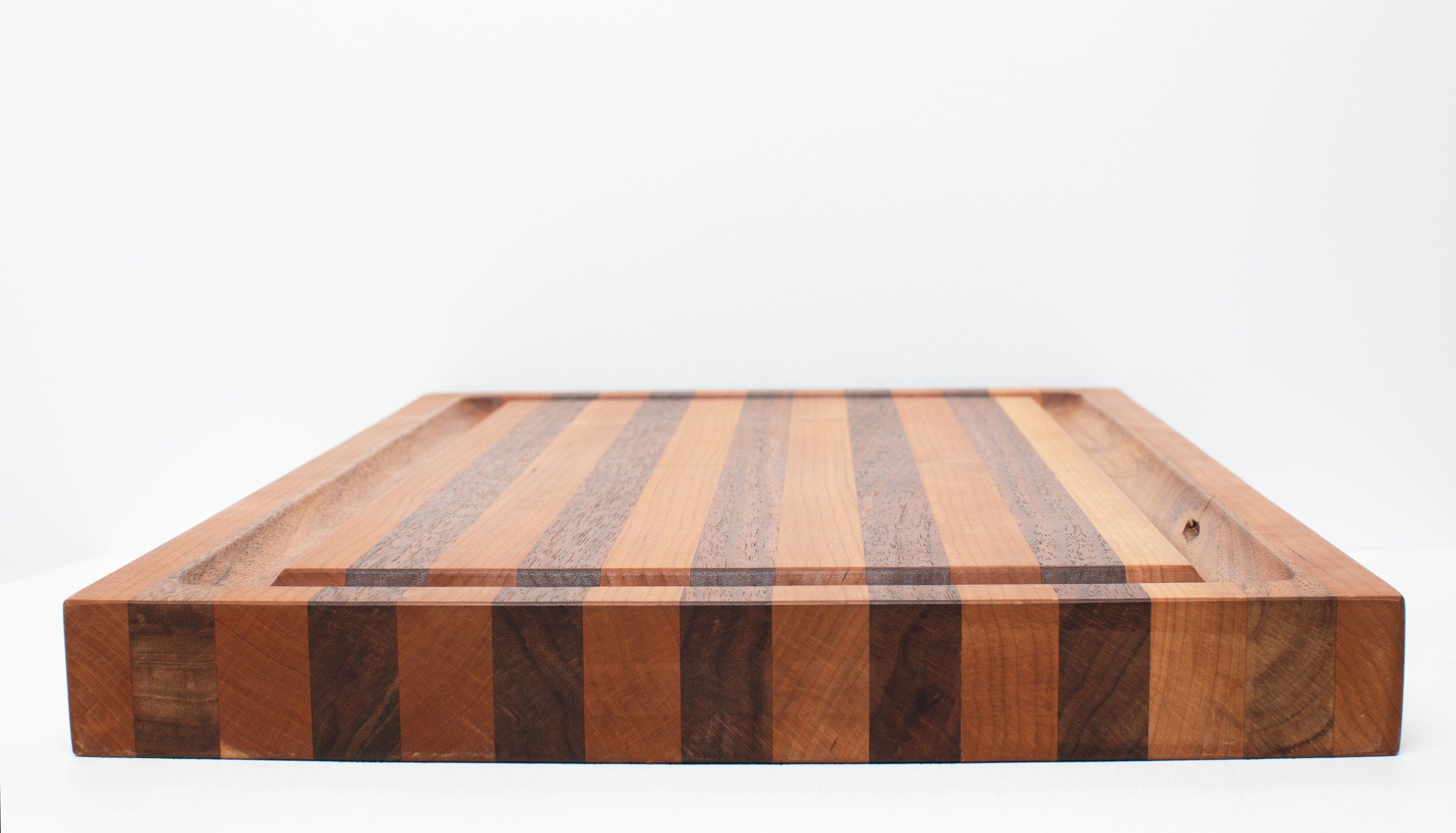 Walnut & Birch Striped Wooden Chopping Board