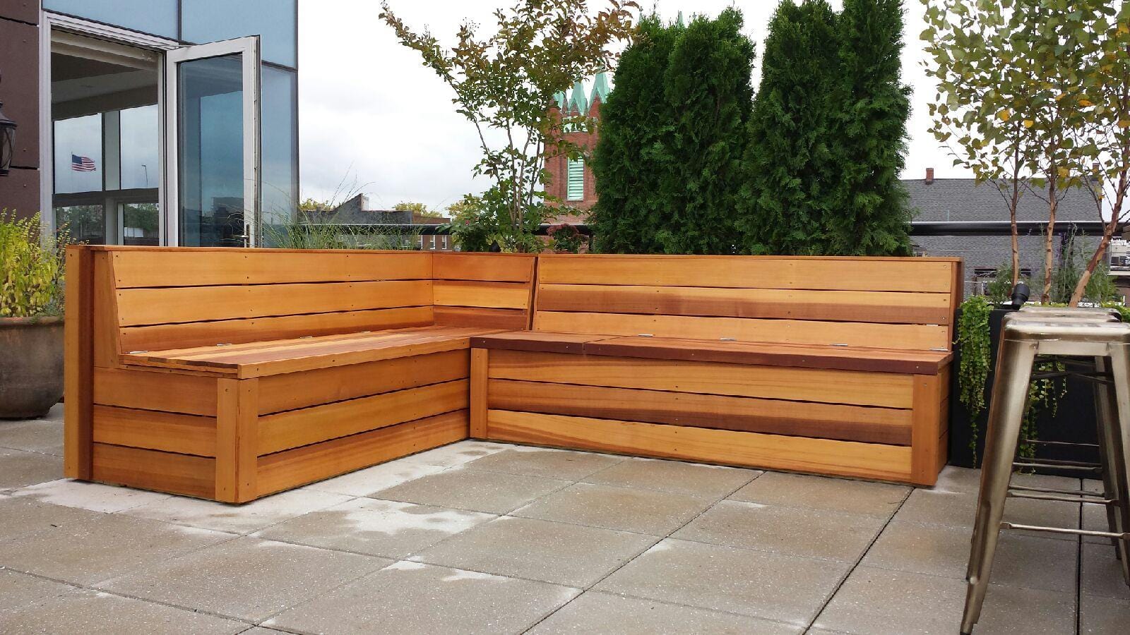 planter bench with back