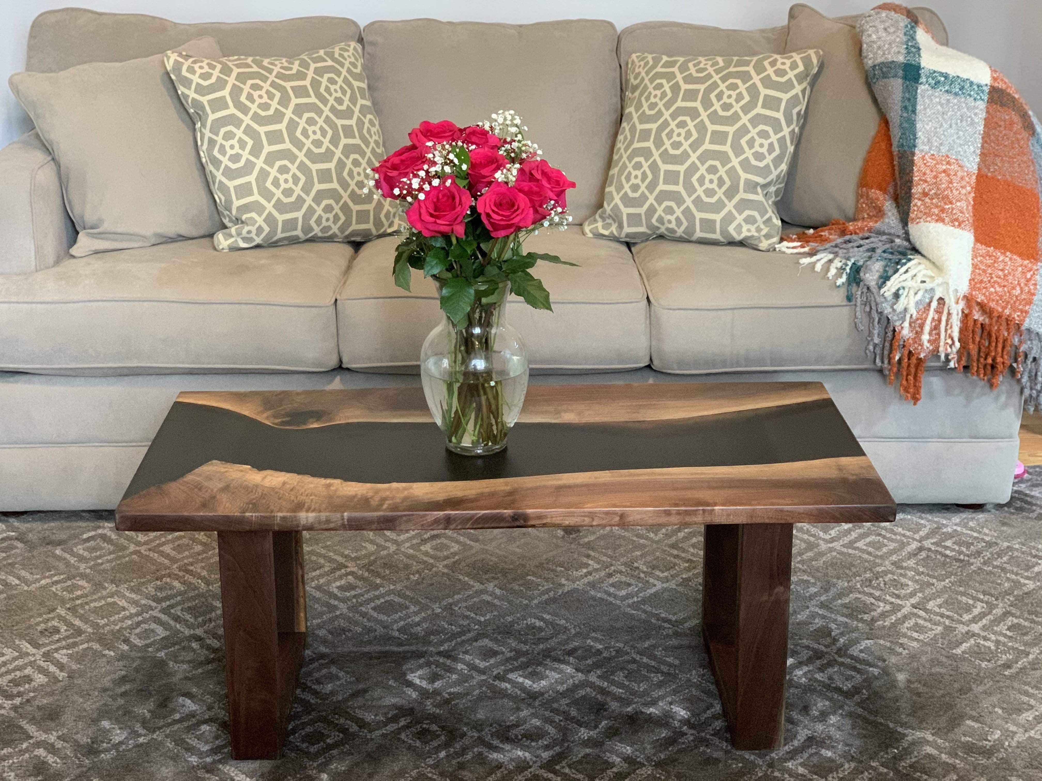 Black Walnut Epoxy River Coffee Table