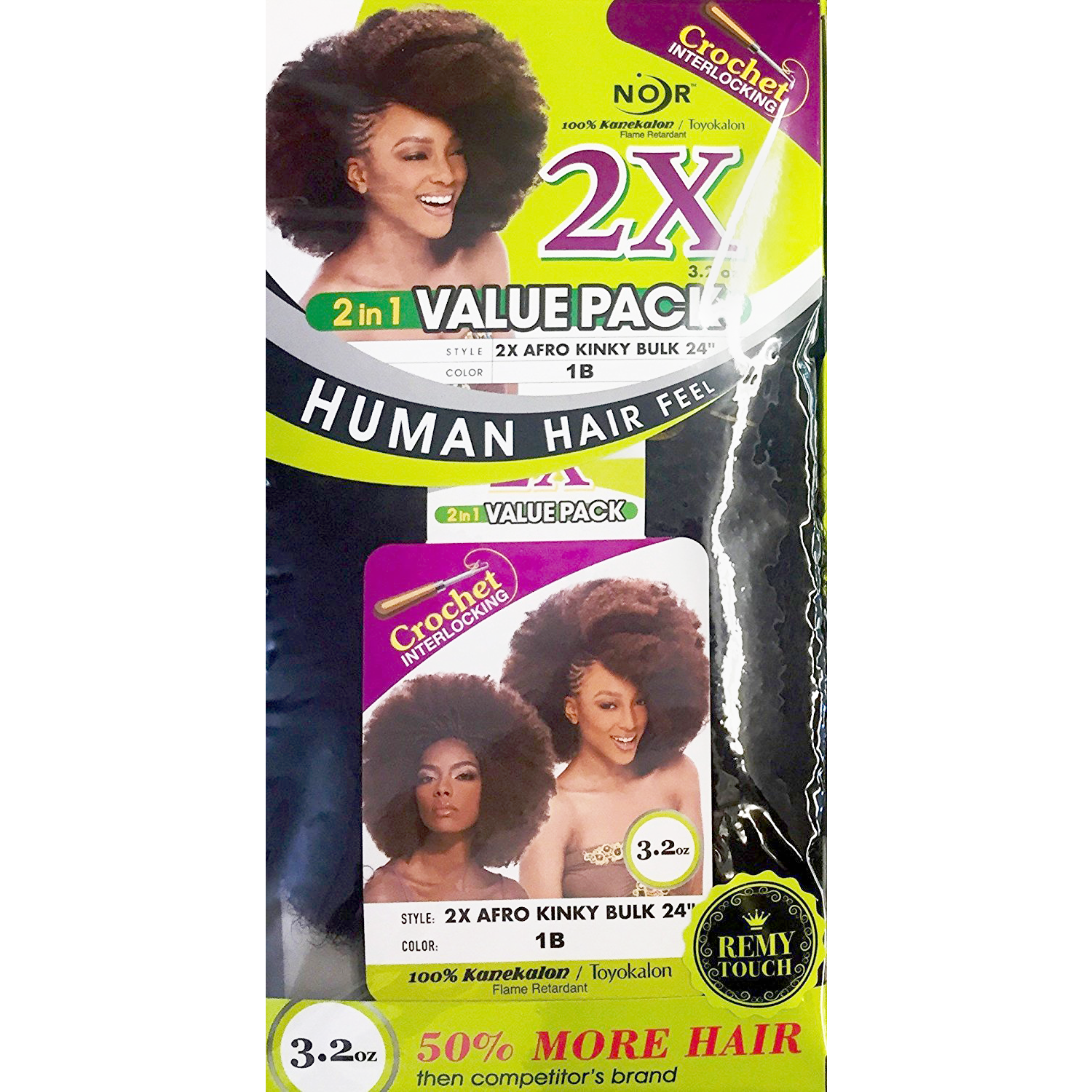 Collection Crochet Braids 2X Afro Kinky Bulk 24" Beauty Depot