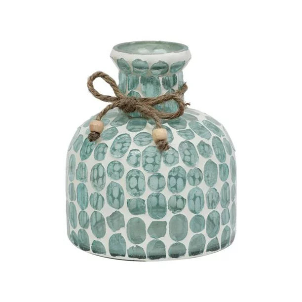 Blue 5" Mosaic Vase, Sagebrook Home 17663-01, Crafted from Glass