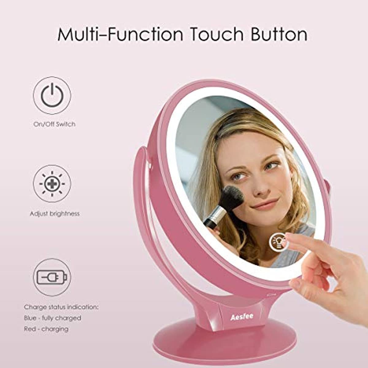 aesfee led makeup mirror