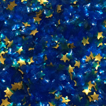 Light Blue Glitter Flakes with Gold Stars Metallic Edible Shimmer Sparkle  Glitter for Cakes and Cupcakes .15 oz Jar – CakeSupplyShop