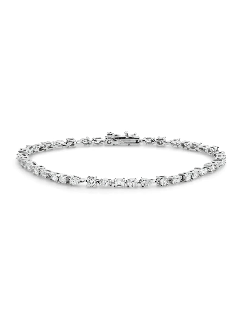14K Multi Shaped Diamond Bracelet