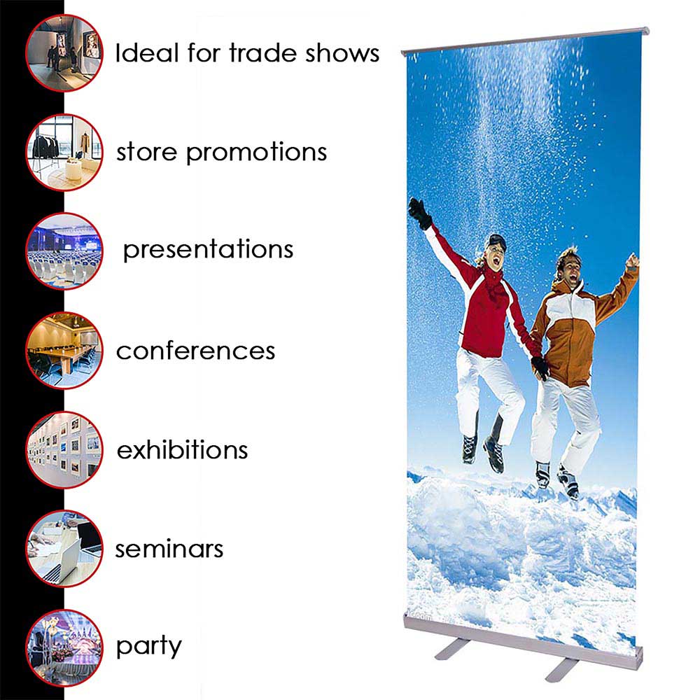10-Piece 33" Roll Up Retractable Banner Stand Economy Wholesale – The
