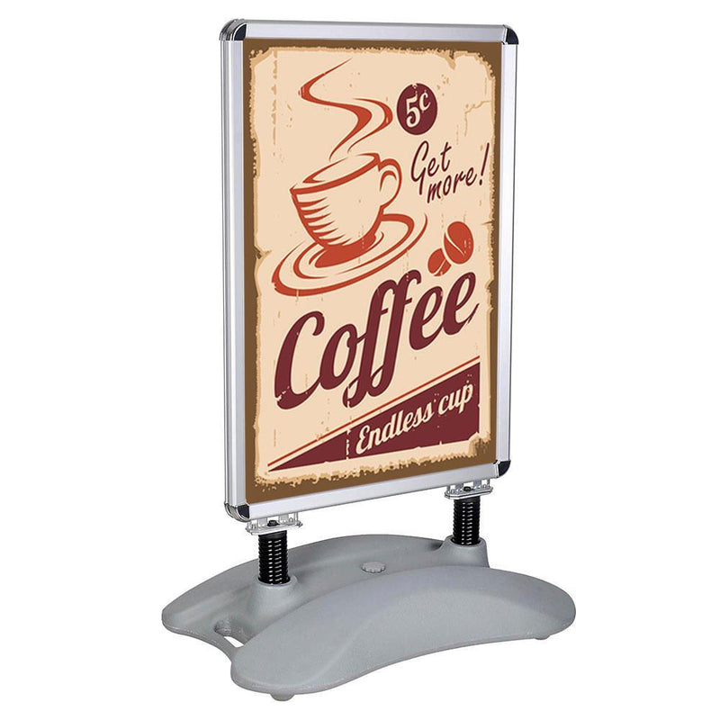Poster Stand Aluminum Snap Frame Pastic Water Filled Base w/Wheel 23.25'' x 33'' 