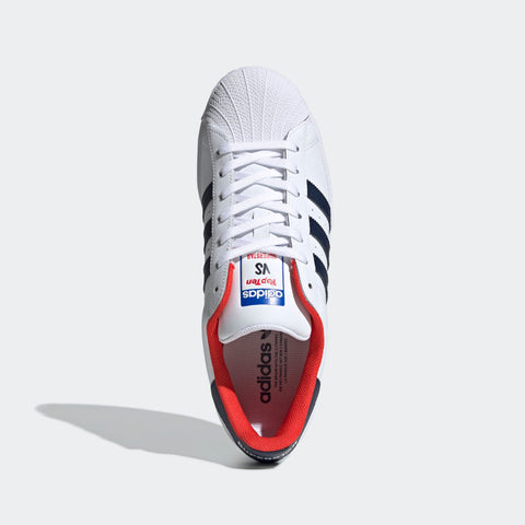 adidas superstar white collegiate navy red