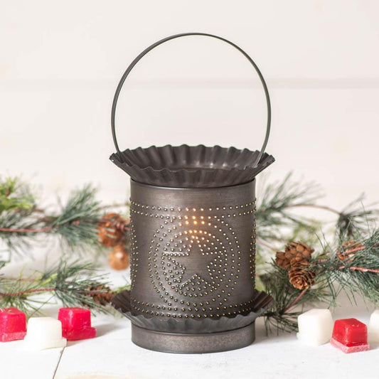 Mini Wax Warmer with Country Star in Rustic Tin