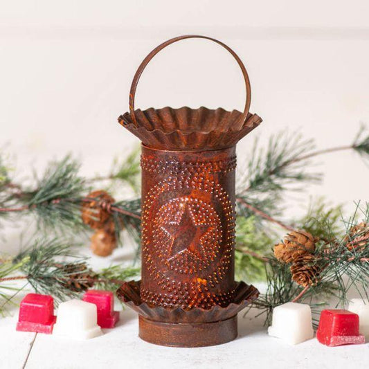 Rustic Brown Large Punched Star Electric Wax Potpourri Warmer