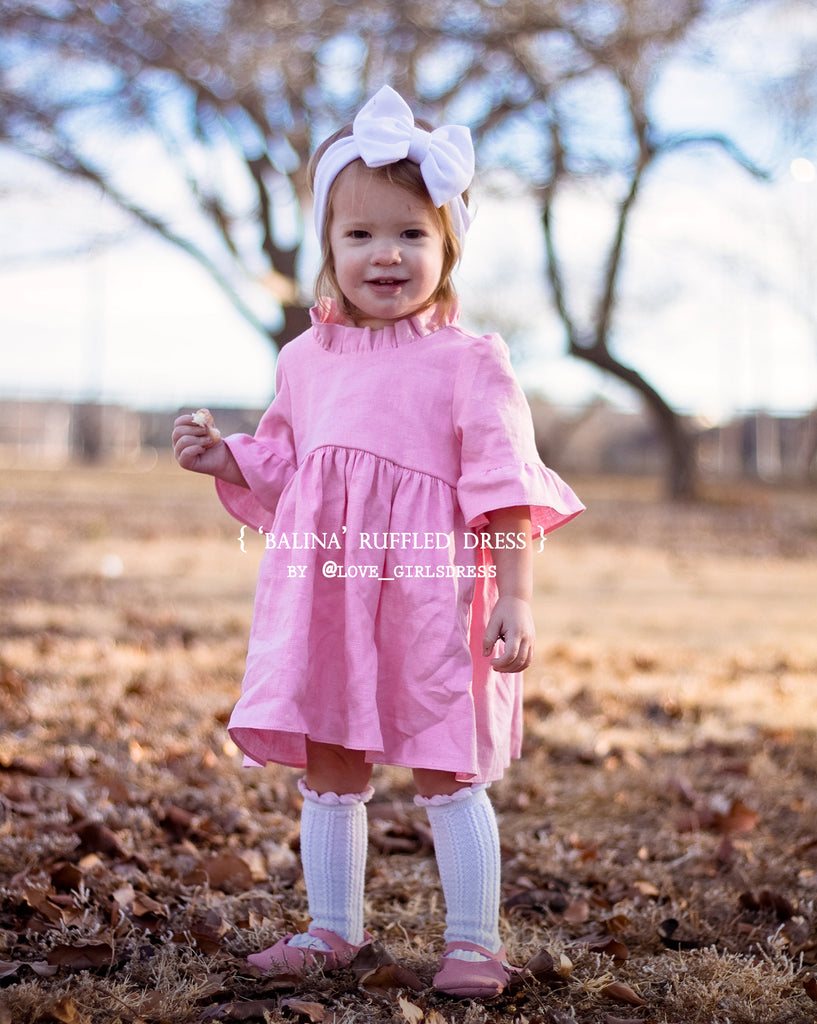 baby pink linen dress