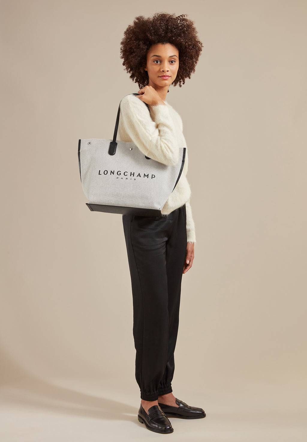 Longchamp - Roseau Shopping Bag L Ecru - 10090HSG037 – LONGCHAMP