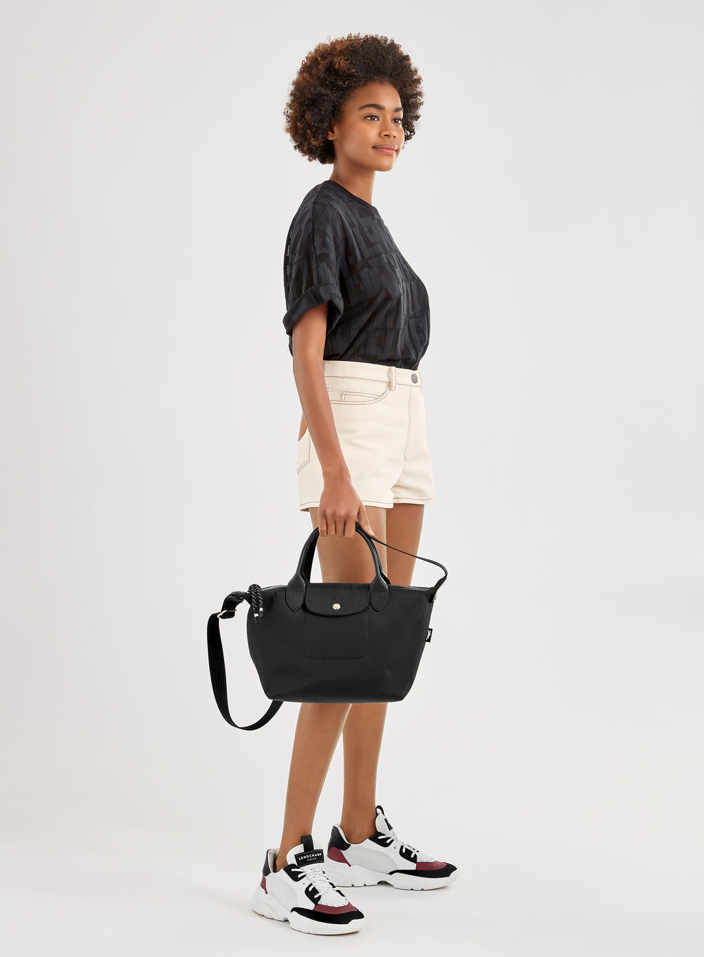 Longchamp Le Pliage Recycled Canvas Medium Top Handle Bag, Graphite at John  Lewis & Partners