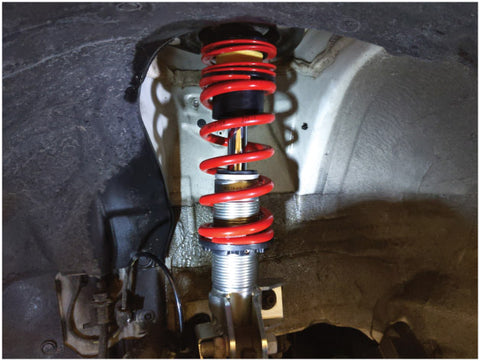 Coilover unit on car