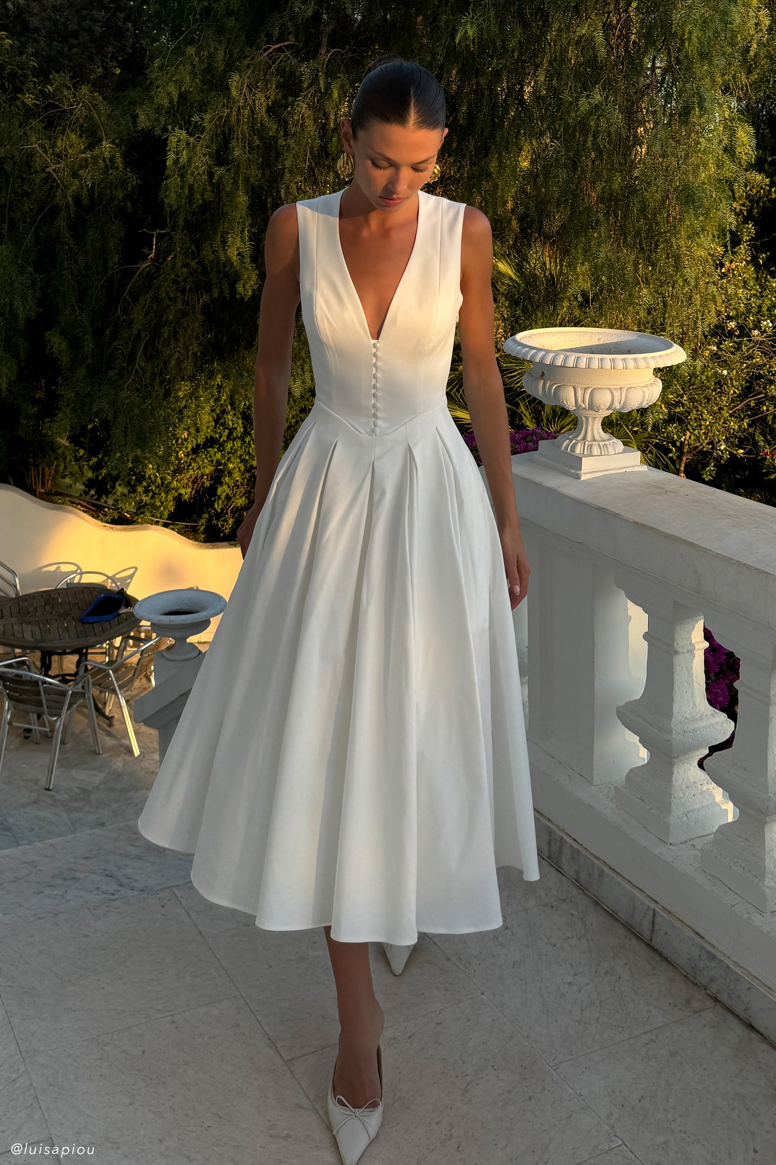 Collective Dress - Keely Cotton Sleeveless Midi Dress - White image 1