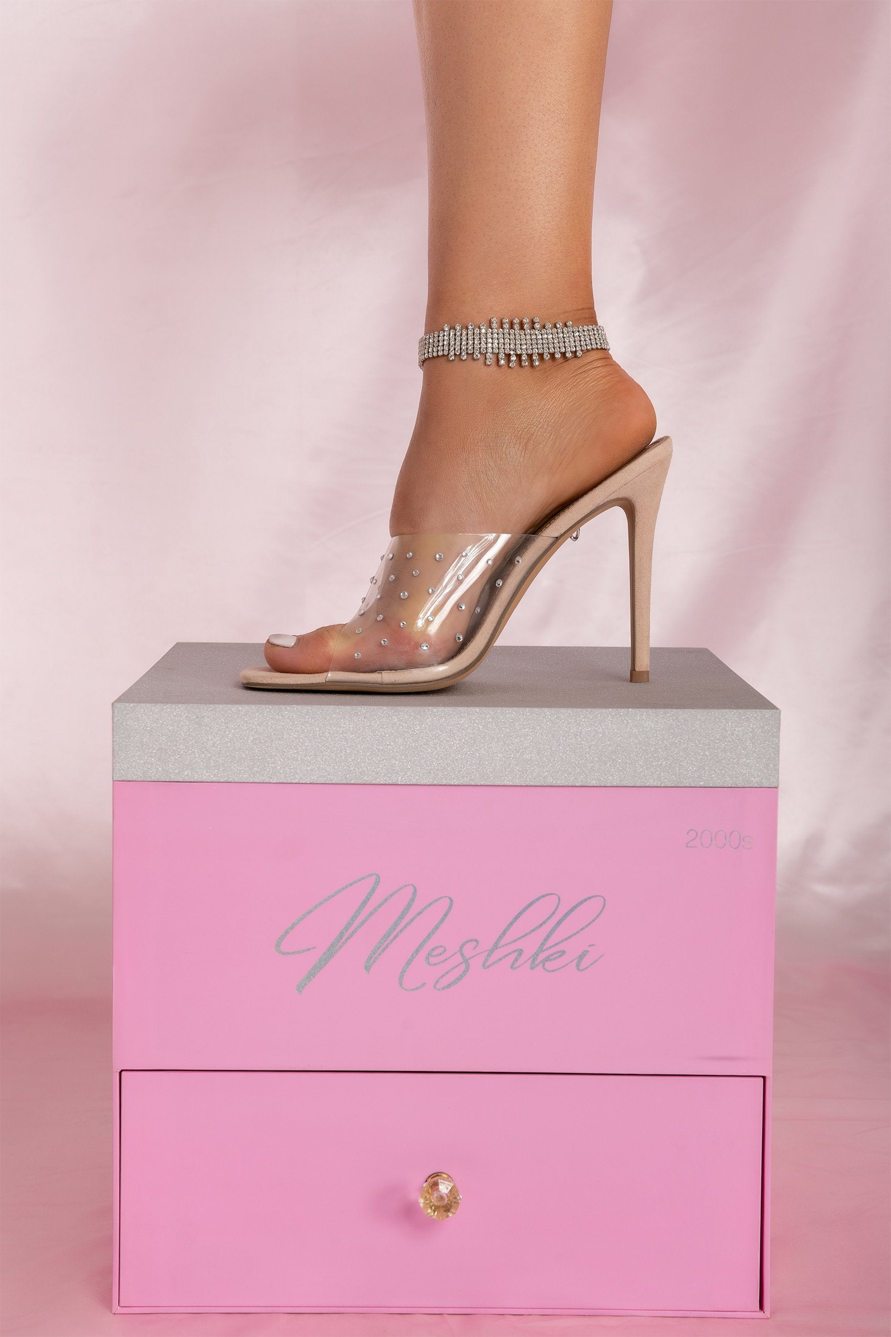 perspex peep toe heels