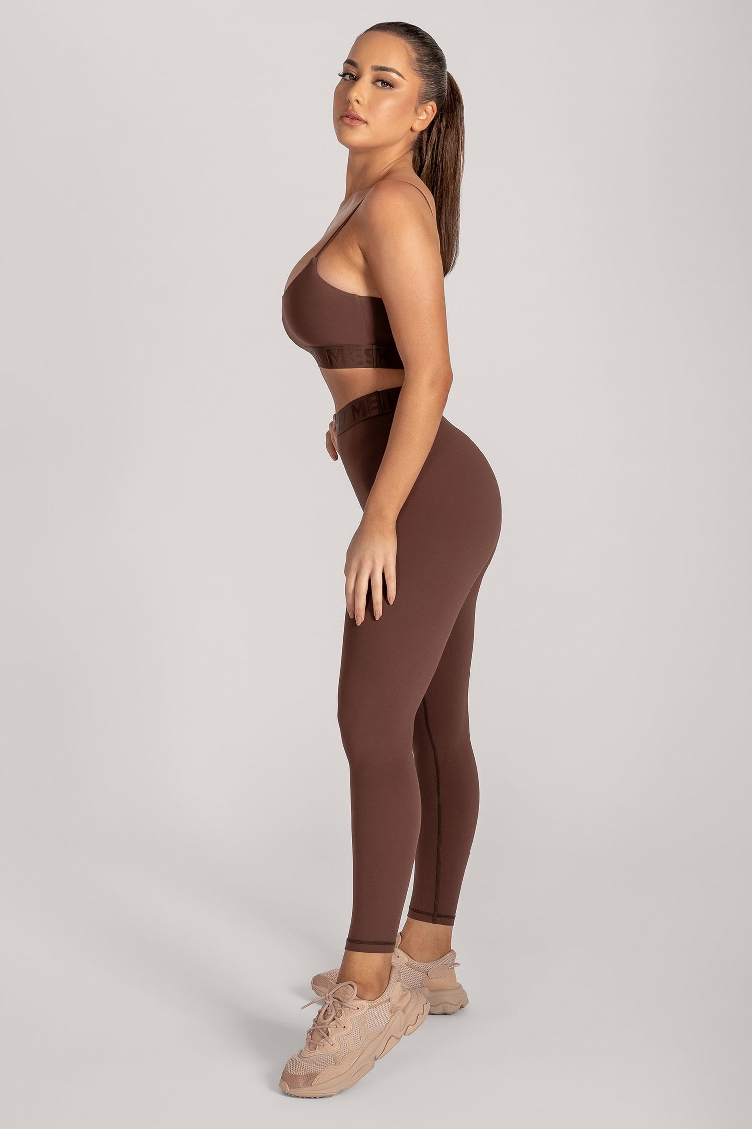 Kasheena Plush Tunic Top and Leggings Set-Brown