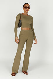 Kelsea Sleeveless Turtleneck Top - Olive - MESHKI