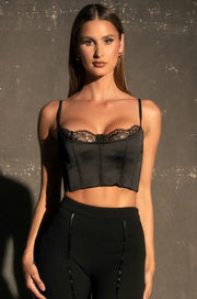 Sansa Lace Bustier - Black - MESHKI