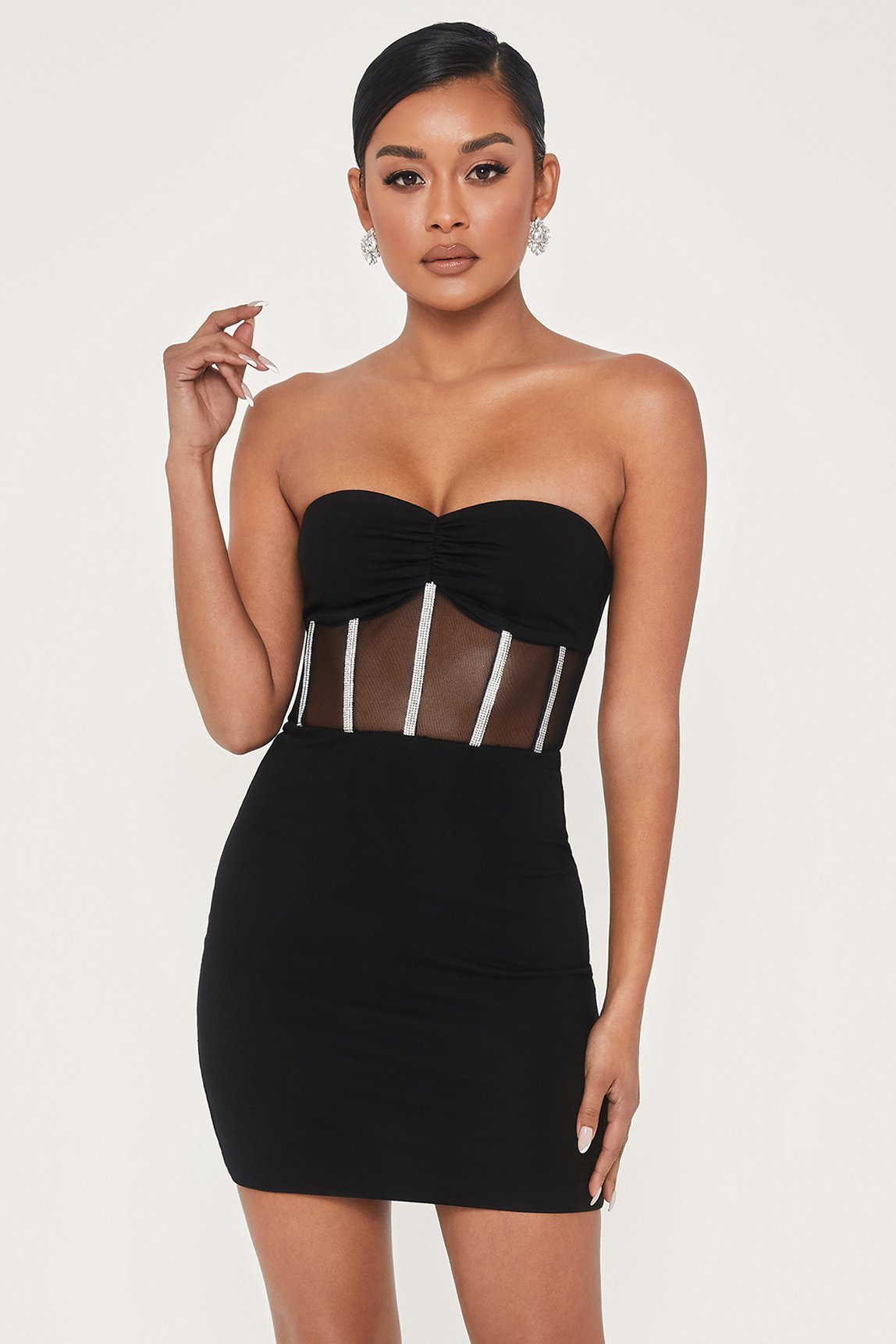 black corset mini dress