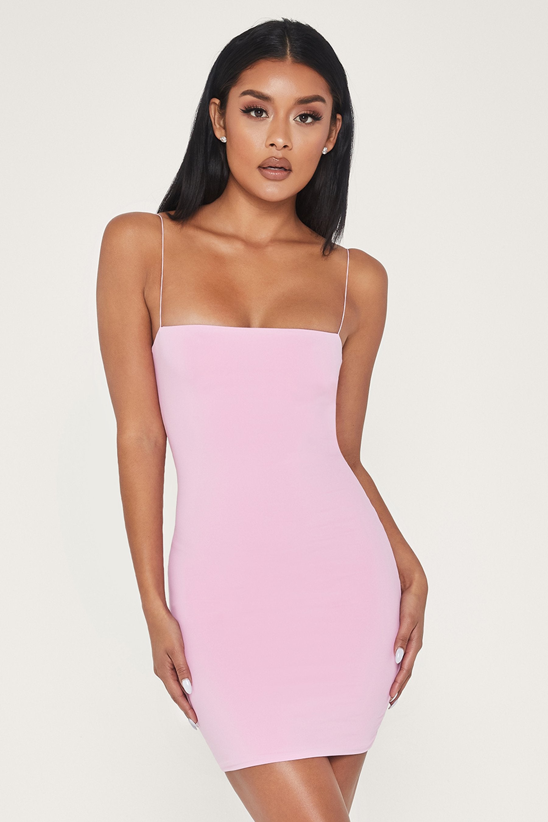 pink strap dress