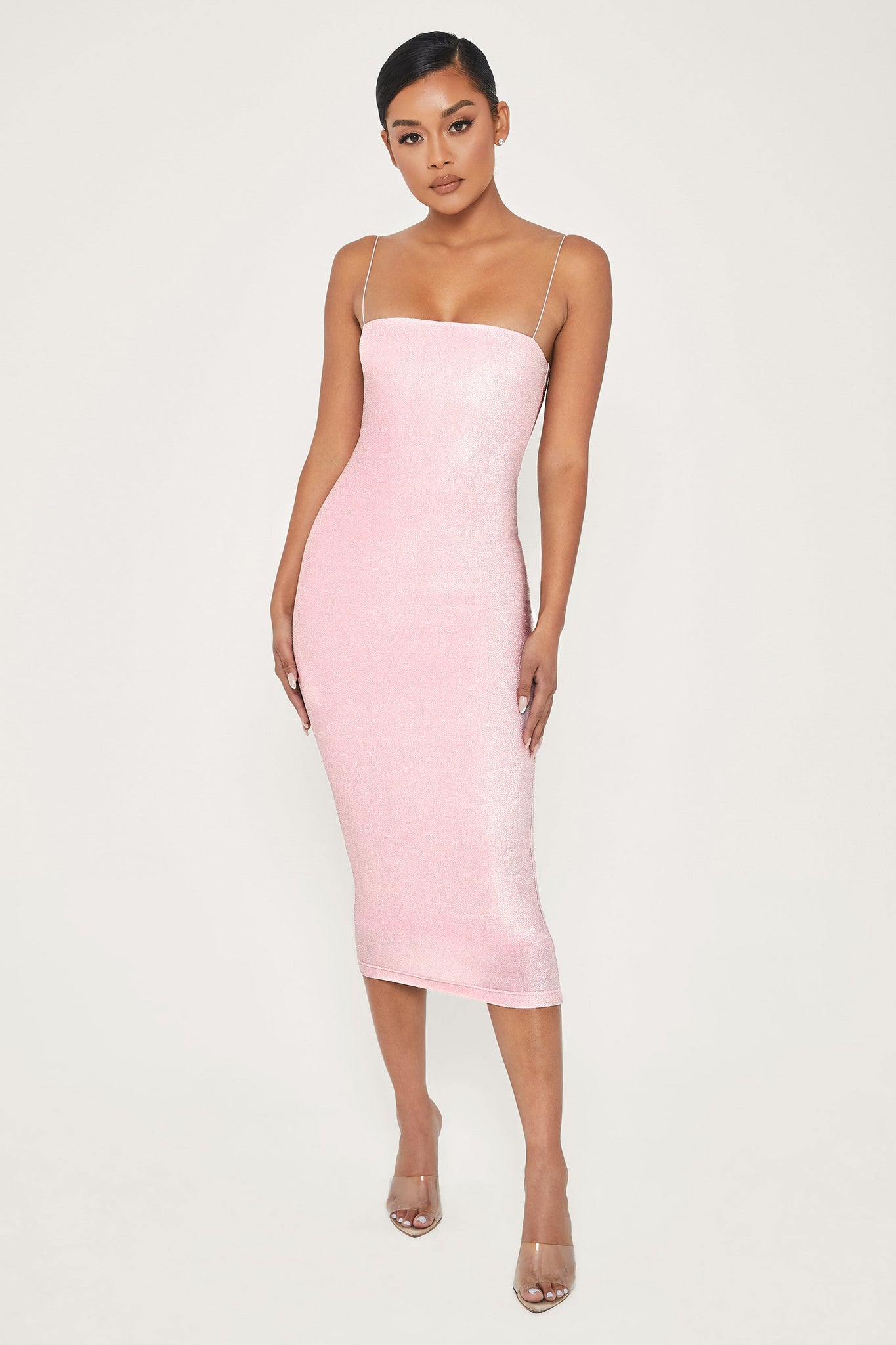 baby pink dress midi