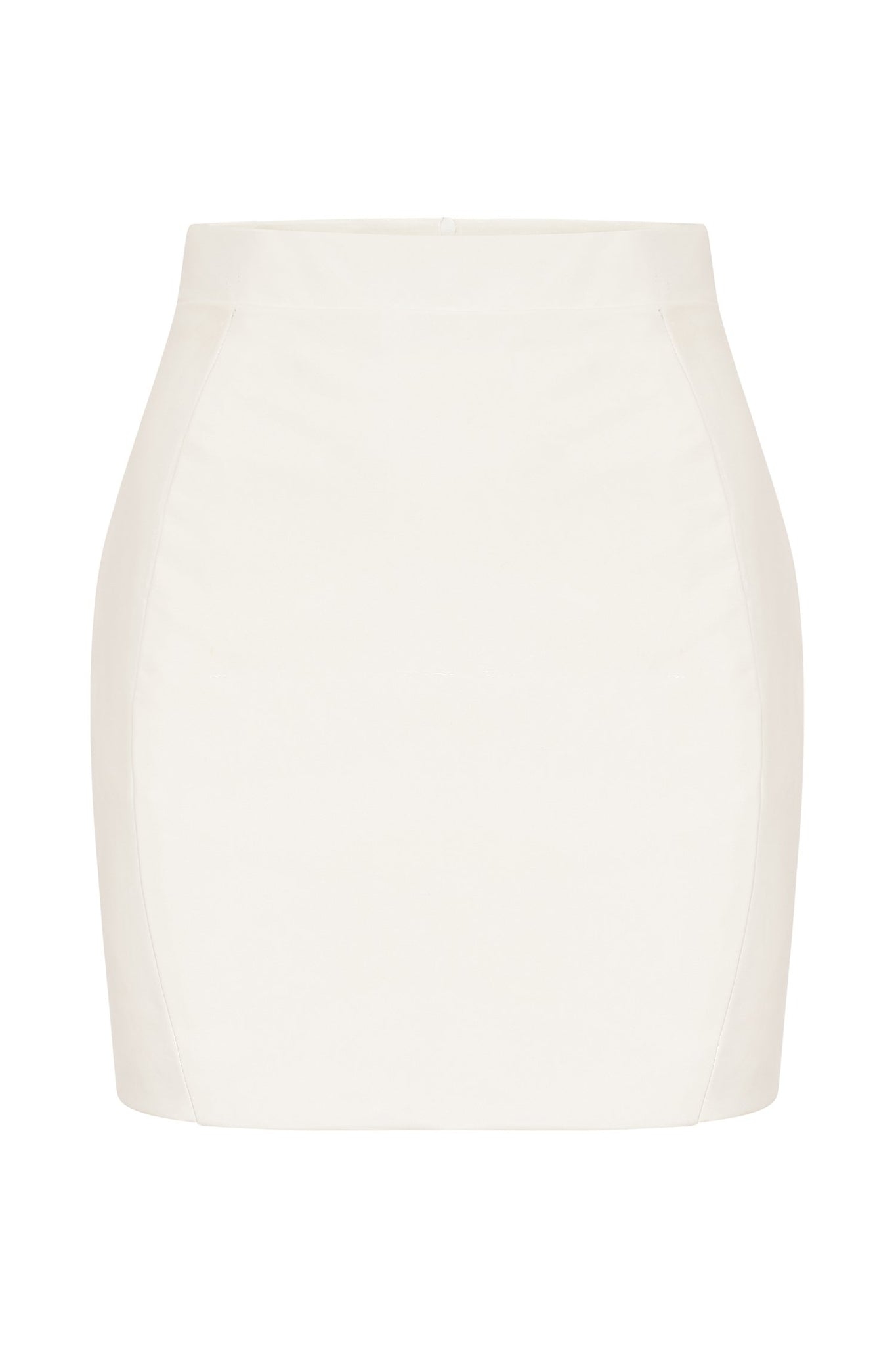 white bodycon mini skirt