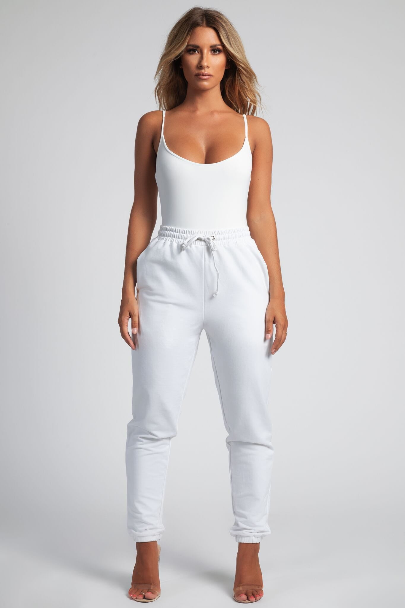 white strappy bodysuit