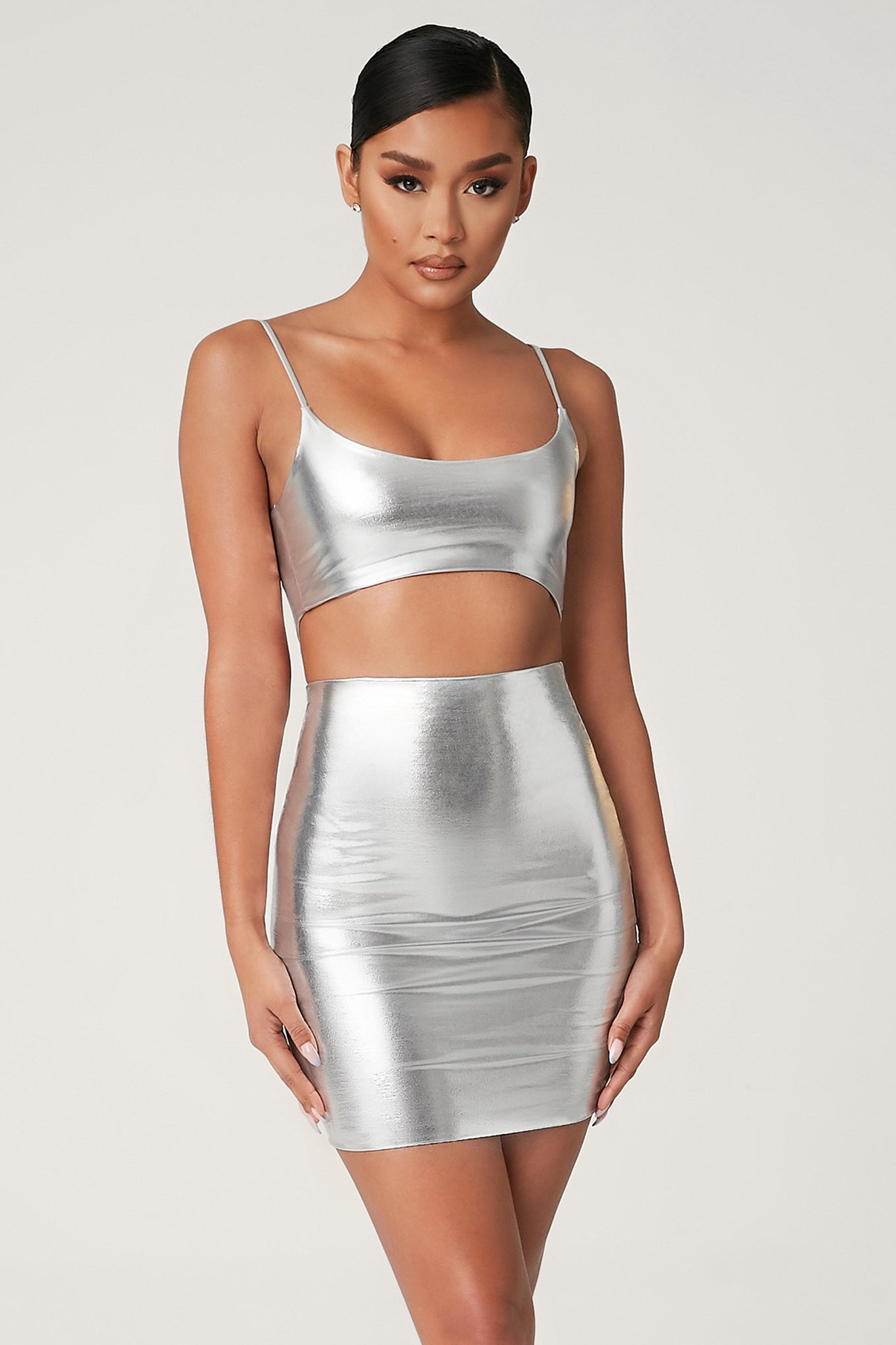 silver skirt