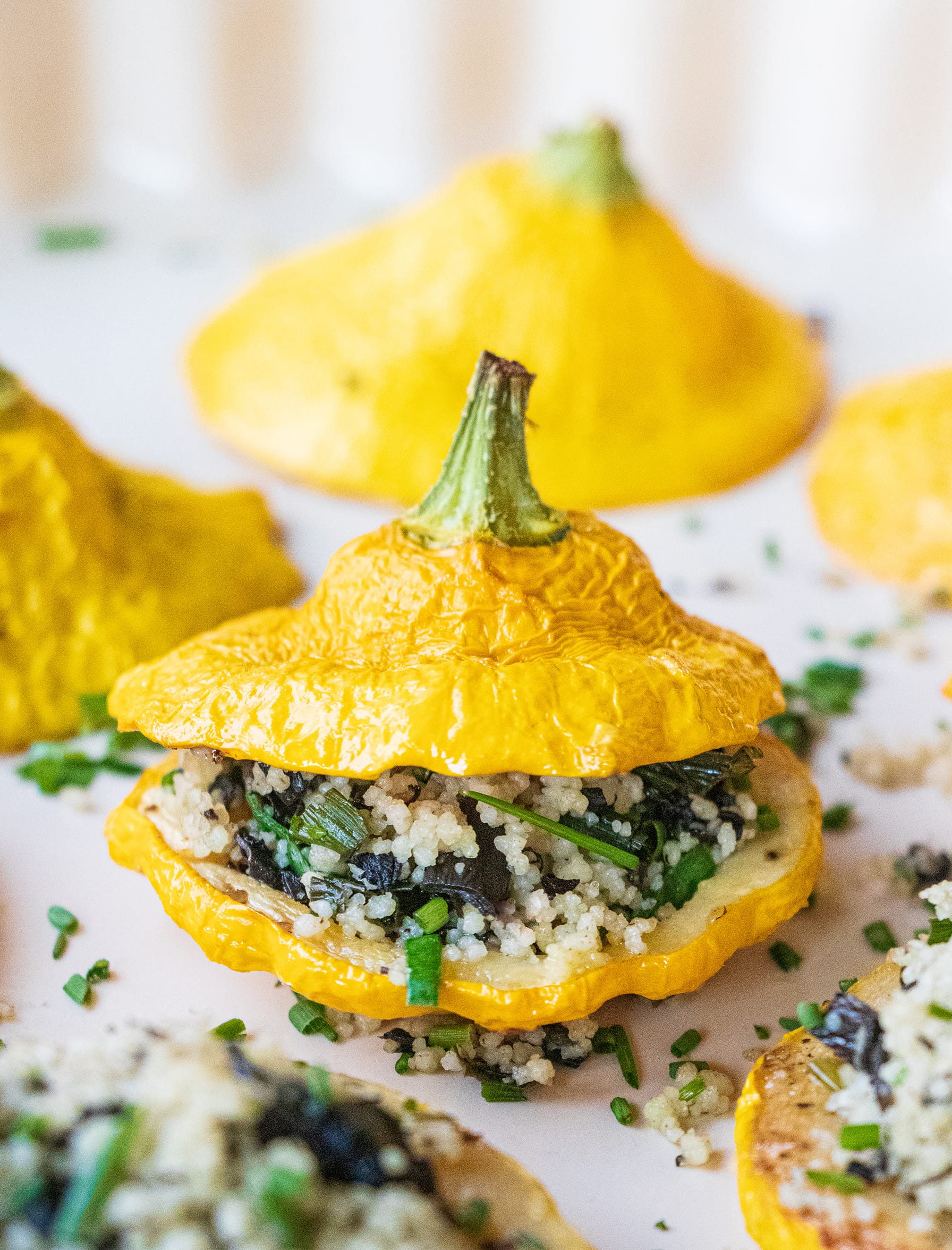 Stuffed Patty Pans with Black Trumpets | Recipe by FUNGIWOMAN