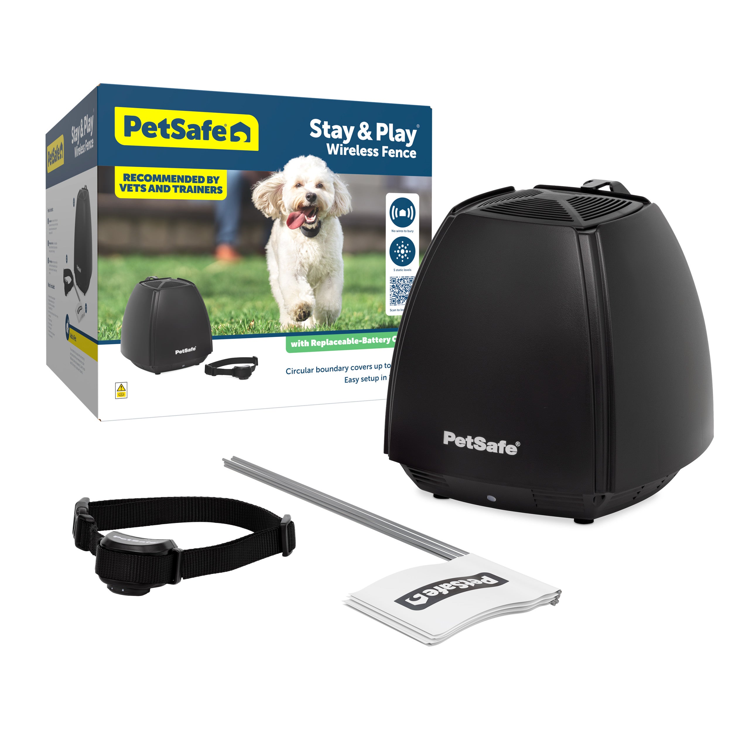 pet Containment System Rechargeable Wireless Dog Fence : : Pet  Supplies