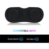 2 Pieces Lens Dust Proof Protective Cover for Oculus Quest 2/Pico Neo 3 -Black