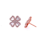 Four Heart Flower Studs in Rose Gold