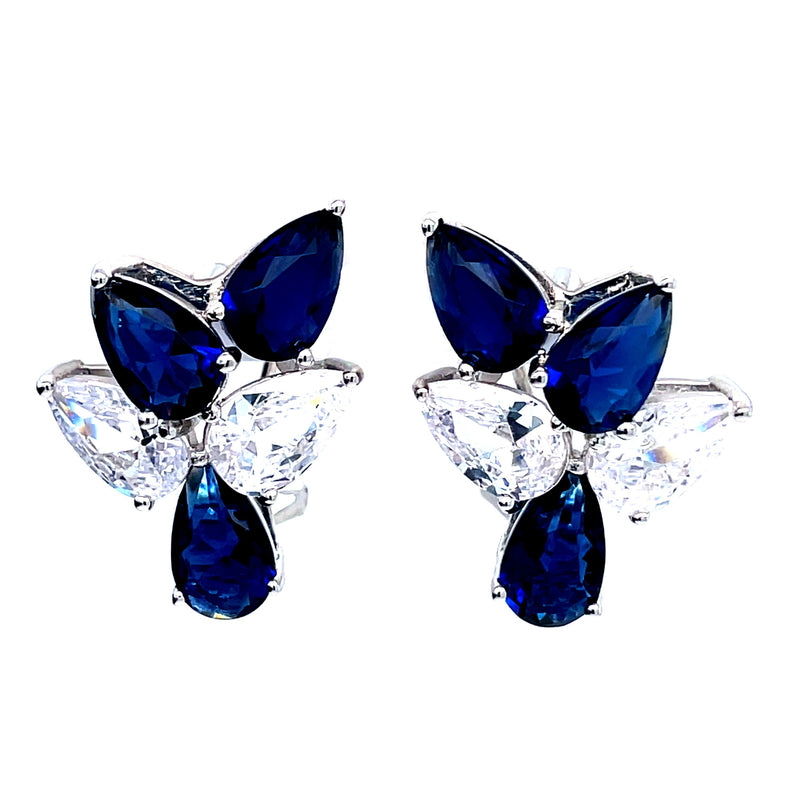 sapphire and cz earrings